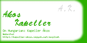akos kapeller business card